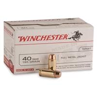 Winchester White Box, .40 S&W, FMJ, 165 Grain, Value Pack, 100 Rounds