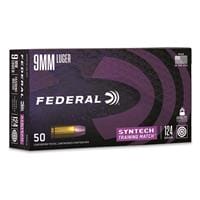 Federal Syntech Training Match, 9mm, TSJ, 124 Grain, 50 Rounds