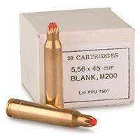 PPU M200 A1 Standard Blank Ammo, 5.56x45mm NATO, 20 Rounds