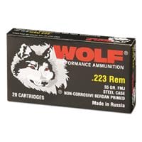 Wolf, .223 Remington, 55 Grain, FMJ Ammo, 500 Rounds