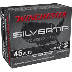 Winchester Silvertip Handgun Ammunition .45 ACP 185 gr HP 1000 fps 20/ct