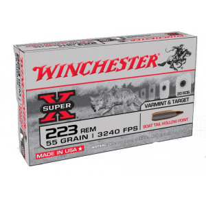 Winchester Super-X Varmint & Target Rifle Ammunition .223 Rem 55gr BTHP 3240 fps 20/ct