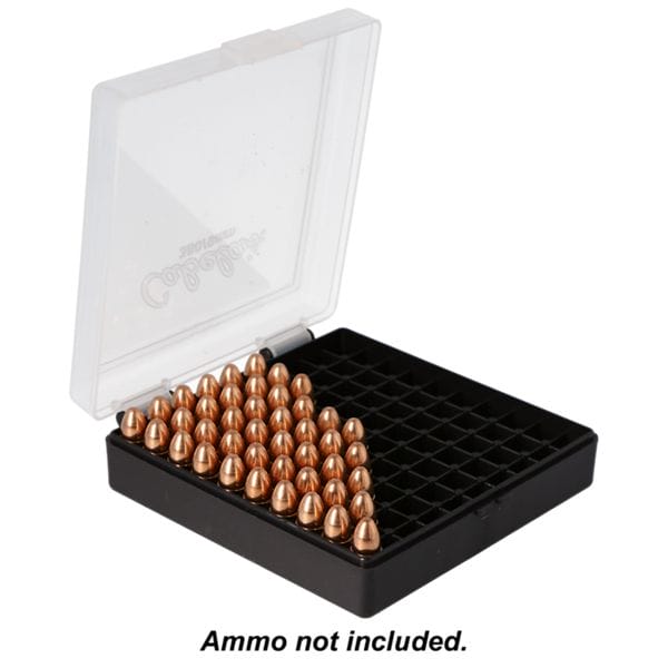 Cabela's Pistol Caliber-Specific Ammo Box - Black Ammo Box with Clear Lid - .223 Rem/.5.56mm - 100 Rounds