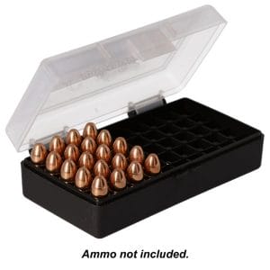 Cabela's Pistol Caliber-Specific Ammo Box - Black Ammo Box with Clear Lid - .380 ACP/9mm - 50 Rounds