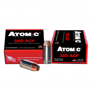 ATOMIC .380 ACP 90Gr HP 20rd Box Handgun Ammo (00453)