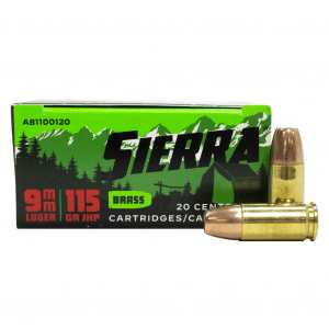 SIERRA Outdoor Master 9mm Luger 115 gr JHP Sport Master 20 Bx/10 Cs Handgun Ammo (A81100120)