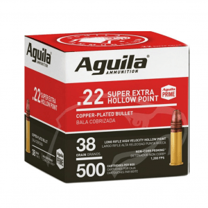 AGUILA .22 LR 38Gr Copper-Plated Hollow Point 500rd Box Ammo (1B221118)