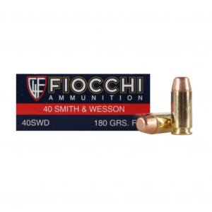FIOCCHI 40 S&W 180 Grain FMJTC Ammo, 50 Round Box (40SWD)