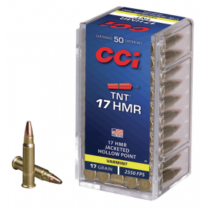 CCI TNT Rimfire Ammunition .17 HMR 17 gr TNT JHP 2550 fps 50/ct