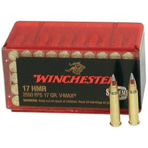 Winchester Supreme Rimfire Ammunition .17 HMR 17 gr V-MAX 50/box