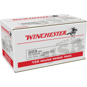 Winchester USA Lake City Rifle Ammunition .223 Rem 55gr FMJ 3240 fps 150/ct