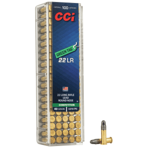 CCI Green Tag Precision Rimfire Ammunition .22 LR 40 gr LRN 1070 fps 100/ct