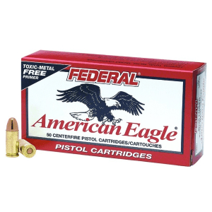 FEDERAL American Eagle 9mm 124 Grain TMJ Ammo, 50 Round Box (AE9N1)