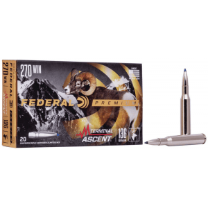 Federal Terminal Ascent Rifle Ammuntion .270 Win 136 gr 3000 fps 20/ct