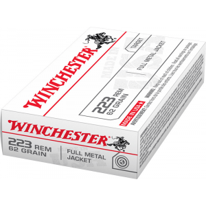 Winchester USA Rifle Ammunition .223 Rem 62 gr FMJ 1000/ct Case (50 Boxes of 20/ct)