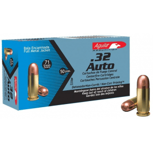 Aguila Handgun Ammuntion .32 Auto 71 gr FMJ 905 fps 50/ct