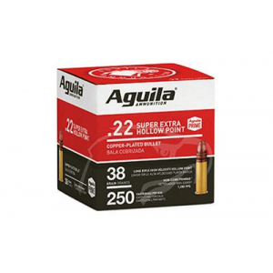 Aguila Super Extra High Velocity Rifle Ammunition .22 LR 38 gr CPHP 1280 fps 250/ct