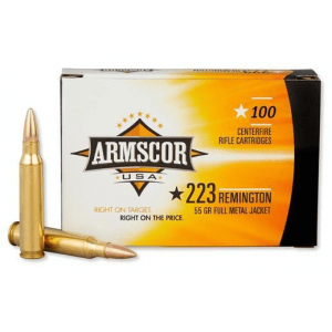 Armscor Rifle Ammunition .223 Rem 55gr FMJ 3050 fps 100/ct