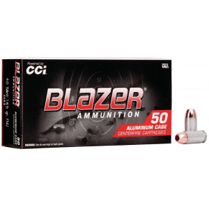 CCI Blazer Aluminum Handgun Ammunition .40 S&W 165 gr FMJ 1100 fps 50/box
