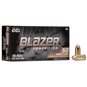 CCI Blazer Brass Handgun Ammunition .45 ACP 230 gr FMJ 830 fps 50/ct