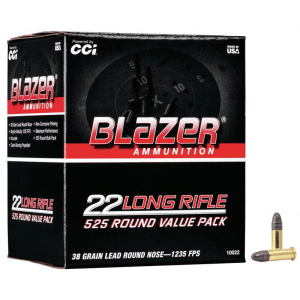 CCI Blazer Rimfire Ammunition .22 LR 38gr LRN 1235 fps 525/ct (Bulk)