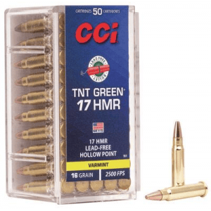 CCI TNT Green Rimfire Ammunition .17 HMR 16 gr HP 2500 fps 50/ct
