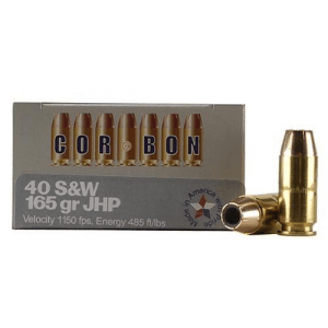 Corbon Self-Defense JHP Handgun Ammunition .40 S&W 165 gr JHP 1150 fps 20/box