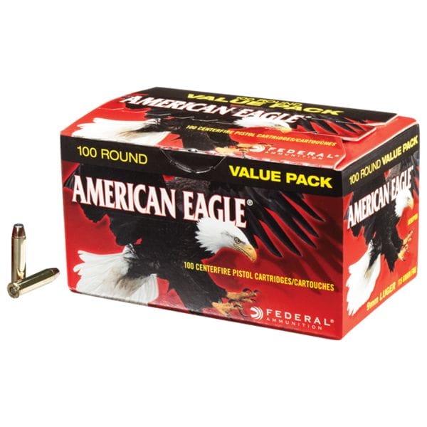 Federal American Eagle Centerfire Pistol Cartridges - 9mm - 115 Grain
