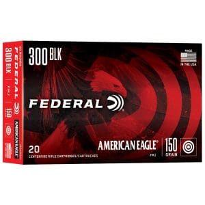 Federal American Eagle Centerfire Rifle Ammunition - Full Metal Jacket Boat Tail - 150 Grain - .300 AAC Blackout - 20 Rounds