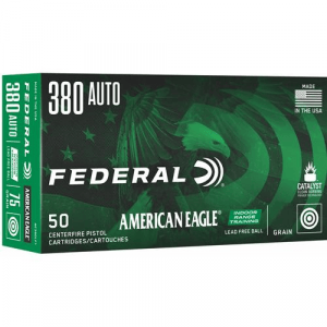 Federal American Eagle IRT Lead Free Handgun Ammuntion .380 Auto 75gr 890 fps 50/ct