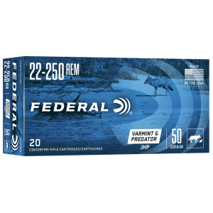 Federal American Eagle Rifle Ammunition .22-250 50gr Jacketed Hollow Point 20 Rounds/Box