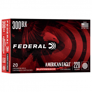 Federal American Eagle Rifle Ammunition .300 AAC Blackout 220 gr OTM 1000 fps 20/Box