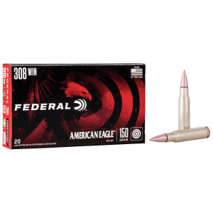 Federal American Eagle Rifle Ammunition .308 Win 150 gr FMJBT 2820 fps - 20/box