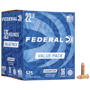 Federal Champion Rimfire Ammunition .22 LR 36 gr CPHP 1260 fps 525/ct