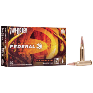 Federal Fusion Rifle Ammunition 7mm-08 Rem 120 gr BTSP 3000 fps - 20/box