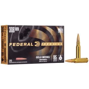 Federal Gold Medal Berger Juggernaut Rifle Ammunition .308 Win 185 gr OTM 2600 fps 20/ct