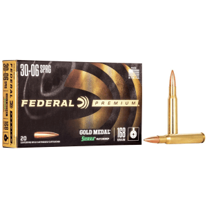 Federal Premium Gold Medal Sierra MatchKing Rifle Ammunition .30-06 Sprg 168 gr BTHP 2700 fps - 20/box