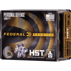 Federal Premium Personal Defense HST Handgun Ammunition 10mm AUTO 200 gr JHP 20/ct