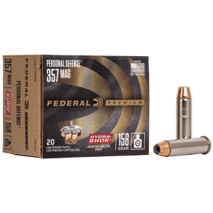 Federal Premuim Personal Defense Handgun Ammunition .357 Mag 158 gr JHP 1240 fps 20/box
