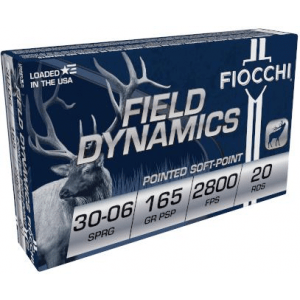 Fiocchi Field Dynamics Rifle Ammunition .30-06 Sprg 165 gr PSP 2800 fps 20/ct