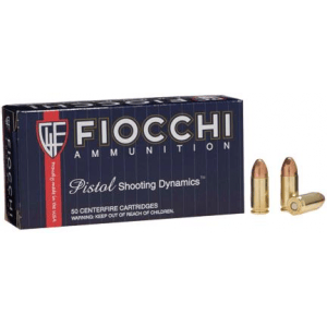 Fiocchi Pistol Shooting Dynamics Handgun Ammunition 9mm Luger 115 gr FMJ 50/Box