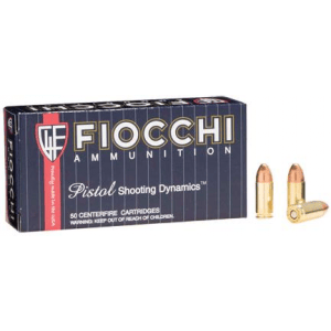 Fiocchi Pistol Shooting Dynamics Handgun Ammunition 9mm Luger 124 gr FMJ 50/Box