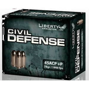 Liberty Civil Defense Handgun Ammunition .45 ACP (+P) 78 gr 1900 fps SCHP 20/ct