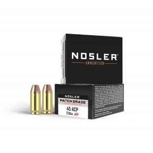 Nosler Match Grade Handgun Ammo .45 ACP 230 gr JHP 20/box