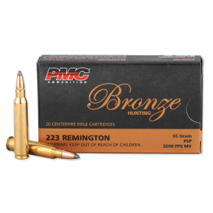 PMC Bronze 223 Remington 55gr Pointed Soft Point 20 Bx/50 Cs Ammo (223SP)
