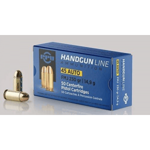 PPU Handgun Ammunition .45 ACP 230 gr FMJ 836 fps 50/ct