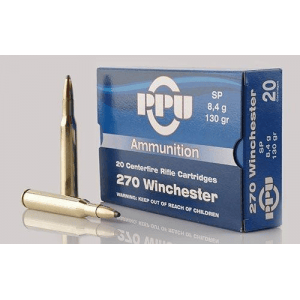 PPU Rifle Ammunition .270 Win 130 gr SP 3060 fps 20/ct