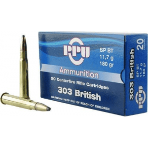 PPU Rifle Ammunition .303 British 180 gr SPBT 2460 fps 20/ct