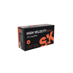 SK High Velocity Match Rimfire Ammunition .22 LR 40gr 1263 fps 50/ct