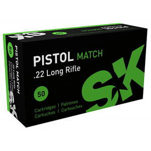 SK Pistol Match Rimfire Ammunition .22 LR 922 fps 40 gr 50/ct
